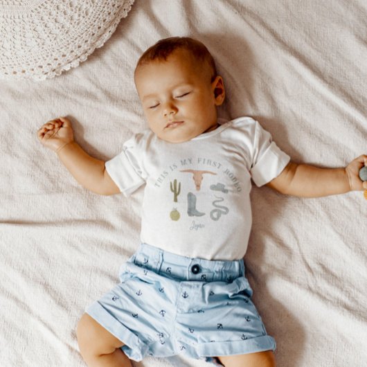 T-shirt Pour Les Tous Petits Fête d'anniversaire de cowboy 1 an Premier Rodéo