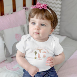 T-shirt Pour Les Tous Petits Fête d'anniversaire de Cowgirl 1ère Première Rodéo