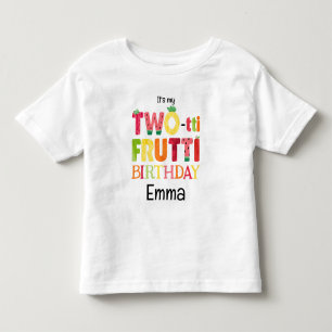 T-shirt Pour Les Tous Petits Fête d'anniversaire de deux ans Two-tti Frutti Cut
