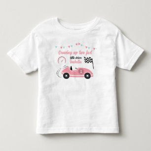 T-shirt Pour Les Tous Petits Fête d'anniversaire Voiture de course Rose Festive