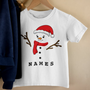 T-shirt Pour Les Tous Petits Fête de Noël personnalisée Funny Snowman