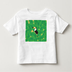 T-shirt Pour Les Tous Petits Feuilles toucans et bananes