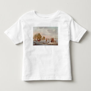 T-shirt Pour Les Tous Petits Figures patinage dans un paysage d'hiver