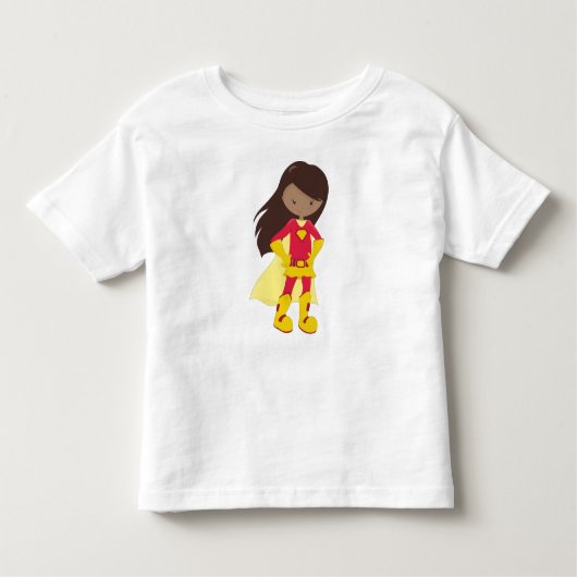 T-shirt Pour Les Tous Petits Fille afro-américaine, fille super-héroïne, costum (Devant)