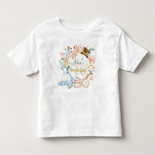 T-shirt Pour Les Tous Petits Fille anniversaire Alice au pays des merveilles (Devant)