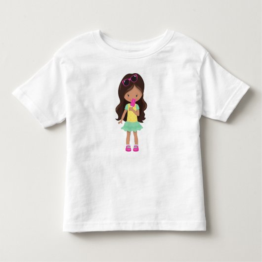 T-shirt Pour Les Tous Petits Fille Avec Crème De Glace, Fille Latina, Mignonne (Devant)