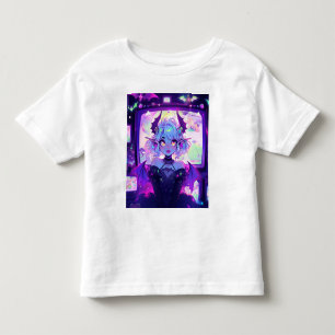 T-shirt Pour Les Tous Petits Fille d'anime de fantasy cyberpunk gothique démon