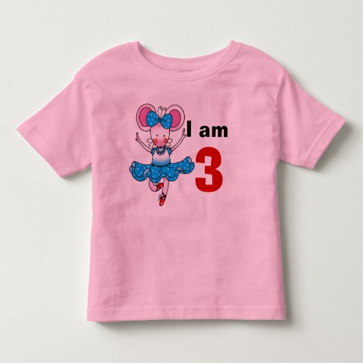 T-shirt Pour Les Tous Petits fille de ballerine de 3 ans (Devant)