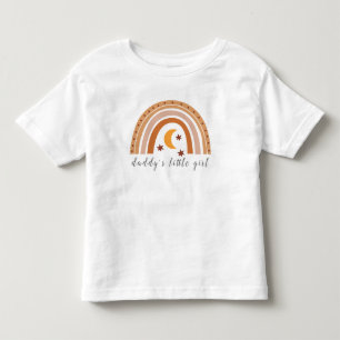 T-shirt Pour Les Tous Petits Fille de papa Cute Boho Rainbow Personnalisé