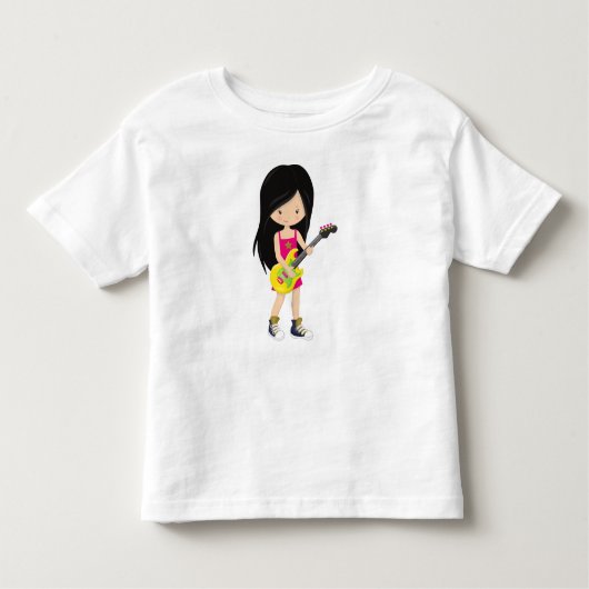 T-shirt Pour Les Tous Petits Fille de rock, Cheveux noirs, Groupe, Musique, Jou (Devant)