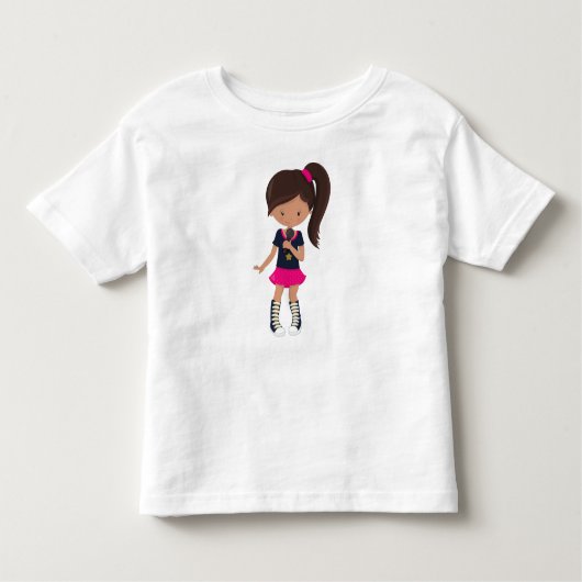 T-shirt Pour Les Tous Petits Fille de rock, fille latine, microphone, chanteuse (Devant)