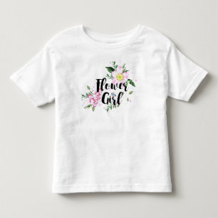 T-shirt Pour Les Tous Petits Fille Fleur Rose Floral Aquarelle Mariage