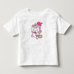 T-shirt Pour Les Tous Petits Fille Licorne de Noël 