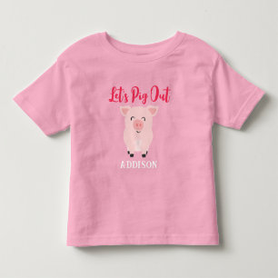 T-shirt Pour Les Tous Petits Filles d'animaux de ferme personnalisées 'Let's Pi