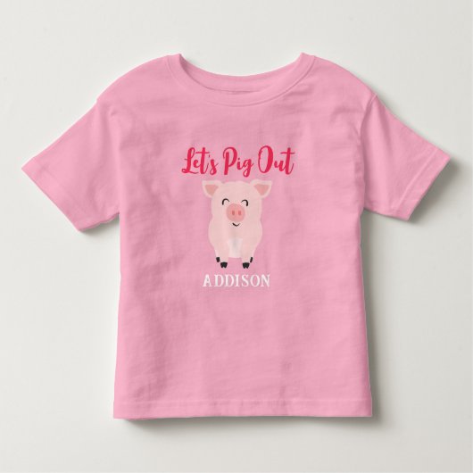 T-shirt Pour Les Tous Petits Filles d'animaux de ferme personnalisées 'Let's Pi (Devant)