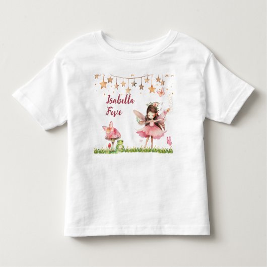 T-shirt Pour Les Tous Petits Filles Fairy Tale Castle Frog Champignons Annivers (Devant)