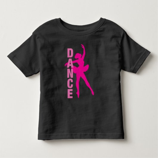 T-shirt Pour Les Tous Petits Filles Hot rose Ballerina Danse (Devant)