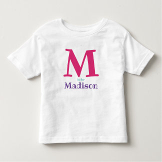 T-shirt Pour Les Tous Petits Filles Nom personnalisé Lettre initiale