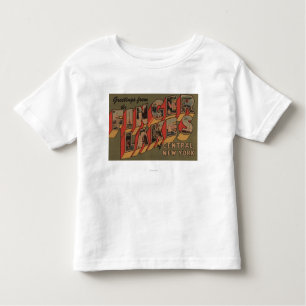 T-shirt Pour Les Tous Petits Fingerlakes, New York - grandes scènes de lettre
