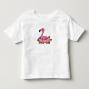 T-shirt Pour Les Tous Petits Flamant rose à fleur de Lotus