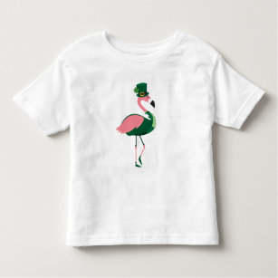 T-shirt Pour Les Tous Petits Flamant rose Animal St Patrick's Day
