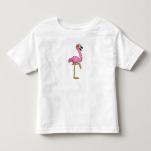 T-shirt Pour Les Tous Petits Flamant rose avec lunettes