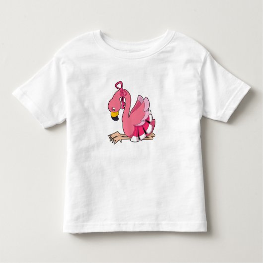 T-shirt Pour Les Tous Petits Flamant rose avec ruban (Devant)