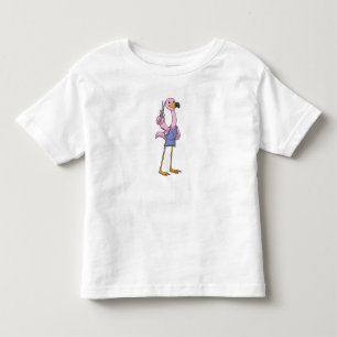 T-shirt Pour Les Tous Petits Flamant rose en coiffeur avec ciseaux