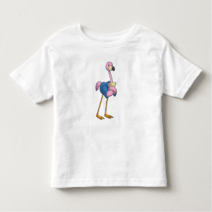 T-shirt Pour Les Tous Petits Flamant rose en tant que secrétaire avec Bloc-note