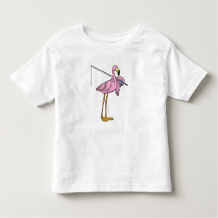 T-shirt Pour Les Tous Petits Flamant rose Pêche Pêcheur Pêcheur canne