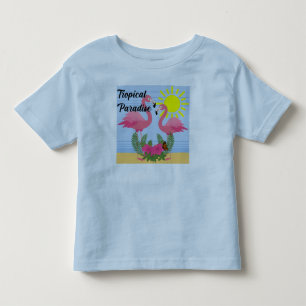 T-shirt Pour Les Tous Petits Flamant rose rose Paradis Tropical - Toddler Fine