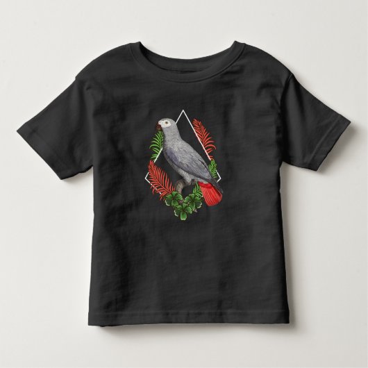 T-shirt Pour Les Tous Petits Fleur de perroquet gris d'Afrique (Devant)