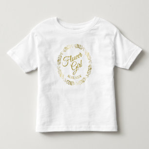 T-shirt Pour Les Tous Petits Fleur Lacy Gold Filigree Mariage Jeune enfant
