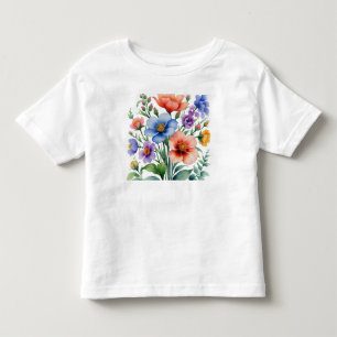 T-shirt Pour Les Tous Petits Fleurs colorées vives