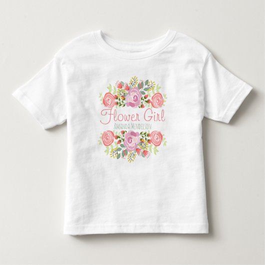 T-shirt Pour Les Tous Petits Fleurs personnalisées mignons (Devant)