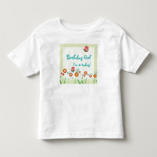 T-shirt Pour Les Tous Petits Fleurs Whimsey Girl Birthday Party Shirt