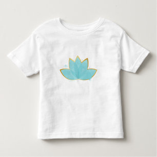 T-shirt Pour Les Tous Petits Floral Lotus Seafoam Blue & Faux Gold