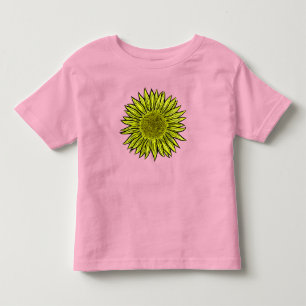 T-shirt Pour Les Tous Petits Flore Rustique Tournesol Jaune Main tirée