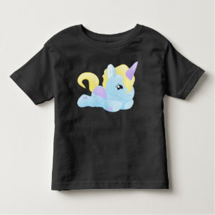T-shirt Pour Les Tous Petits Flying Baby Blue Unicorn 2t 3t 4t 5t Girls
