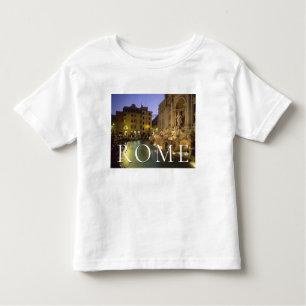 T-shirt Pour Les Tous Petits Fontaine de Trevi la nuit Rome, Latium, Italie