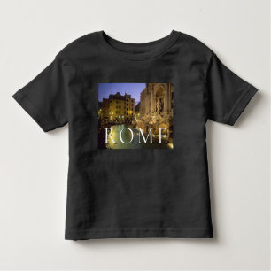 T-shirt Pour Les Tous Petits Fontaine de Trevi la nuit Rome, Latium, Italie