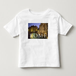 T-shirt Pour Les Tous Petits Fontaine de Trevi la nuit Rome, Lazio, Italie