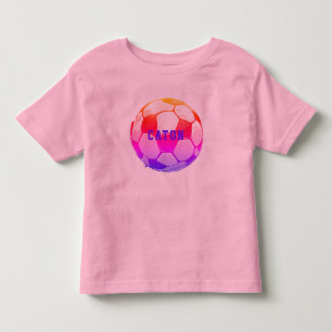 T-shirt Pour Les Tous Petits Football personnalisé pour enfants rose