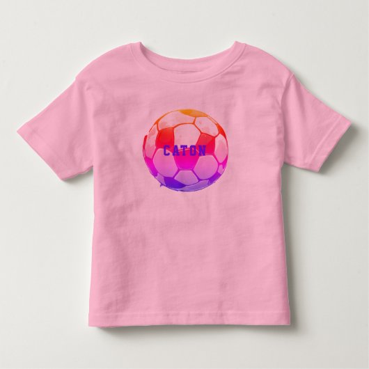 T-shirt Pour Les Tous Petits Football personnalisé pour enfants rose (Devant)
