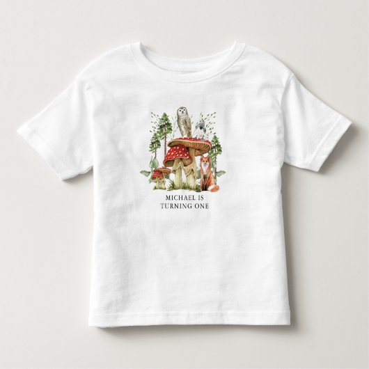 T-shirt Pour Les Tous Petits Forêt Enchantée Bois Bois Premier anniversaire (Devant)