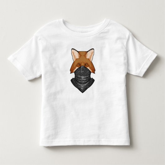 T-shirt Pour Les Tous Petits Fox en bandit avec Kerchief (Devant)