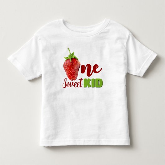 T-shirt Pour Les Tous Petits Fraise UN premier anniversaire (Devant)