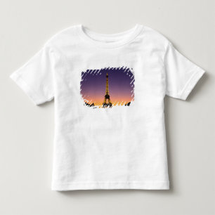 T-shirt Pour Les Tous Petits France, Paris, Tour Eiffel au coucher du soleil.
