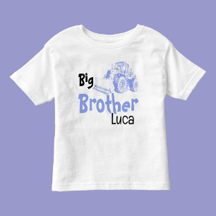 T-shirt Pour Les Tous Petits Frère Big Bulldozer Nom personnalisé - Constructio