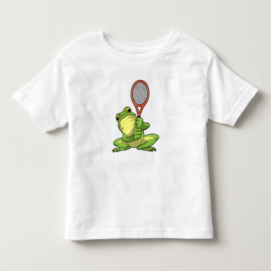 T-shirt Pour Les Tous Petits Frog at Tennis with Tennis racket (Devant)